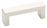 Modern Rectangular Wide Cabinet Knobs and Drawer Pulls in Polished Nickel - Forge Hardware Studio