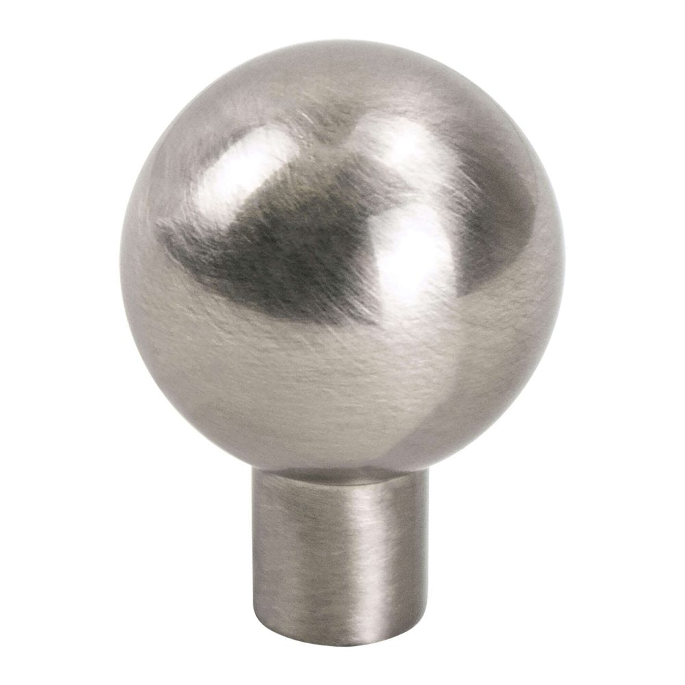 Round Brushed Nickel "Bulb" Ball Cabinet Knob - Forge Hardware Studio