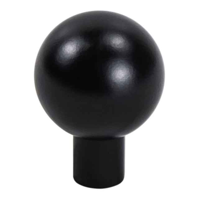 Round Matte Black "Bulb" Round Cabinet Knob - Forge Hardware Studio