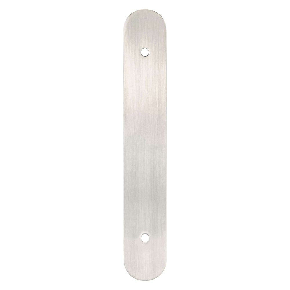 Brushed Nickel Rounded Drawer Pull Backplates - Forge Hardware Studio