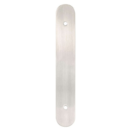 Brushed Nickel Rounded Drawer Pull Backplates - Forge Hardware Studio
