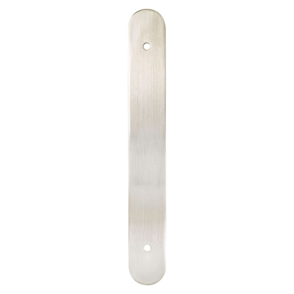 Brushed Nickel Rounded Drawer Pull Backplates - Forge Hardware Studio