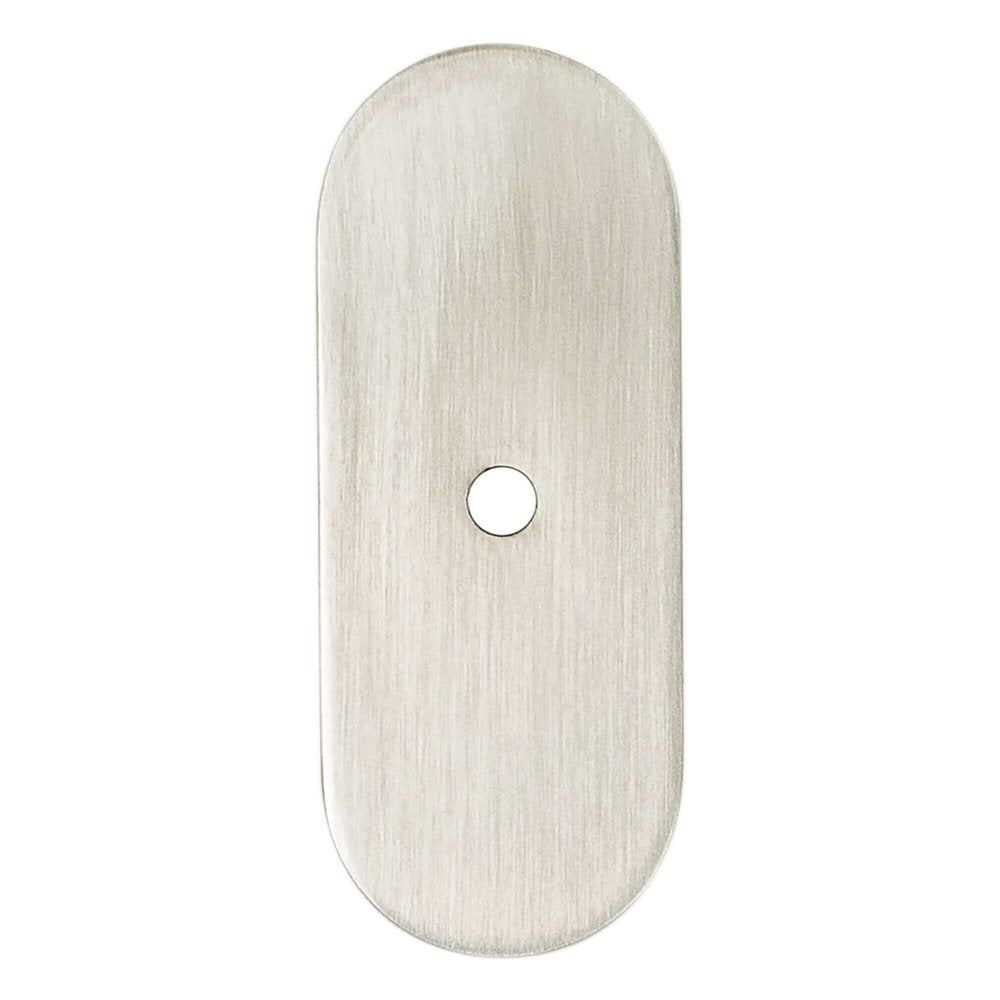 Brushed Nickel Rounded Drawer Pull Backplates - Forge Hardware Studio