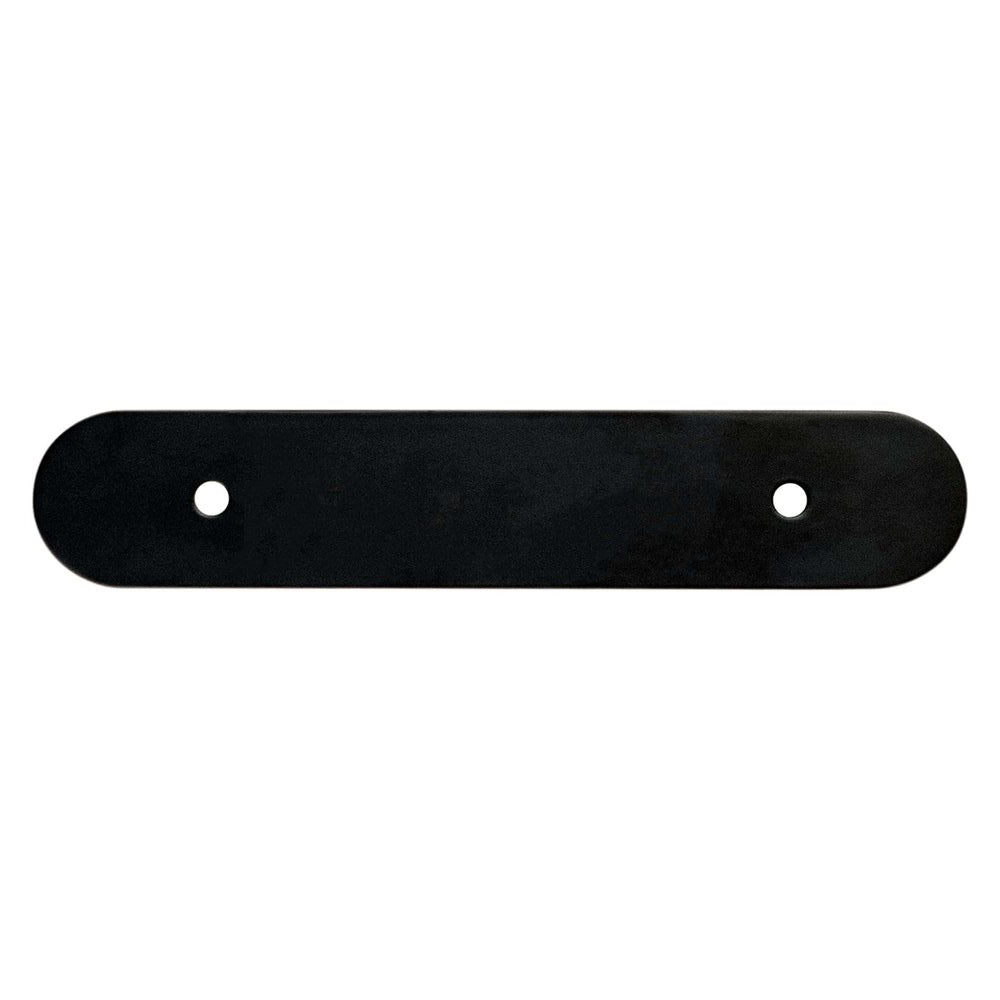 Matte Black Rounded Drawer Pull Backplates - Forge Hardware Studio