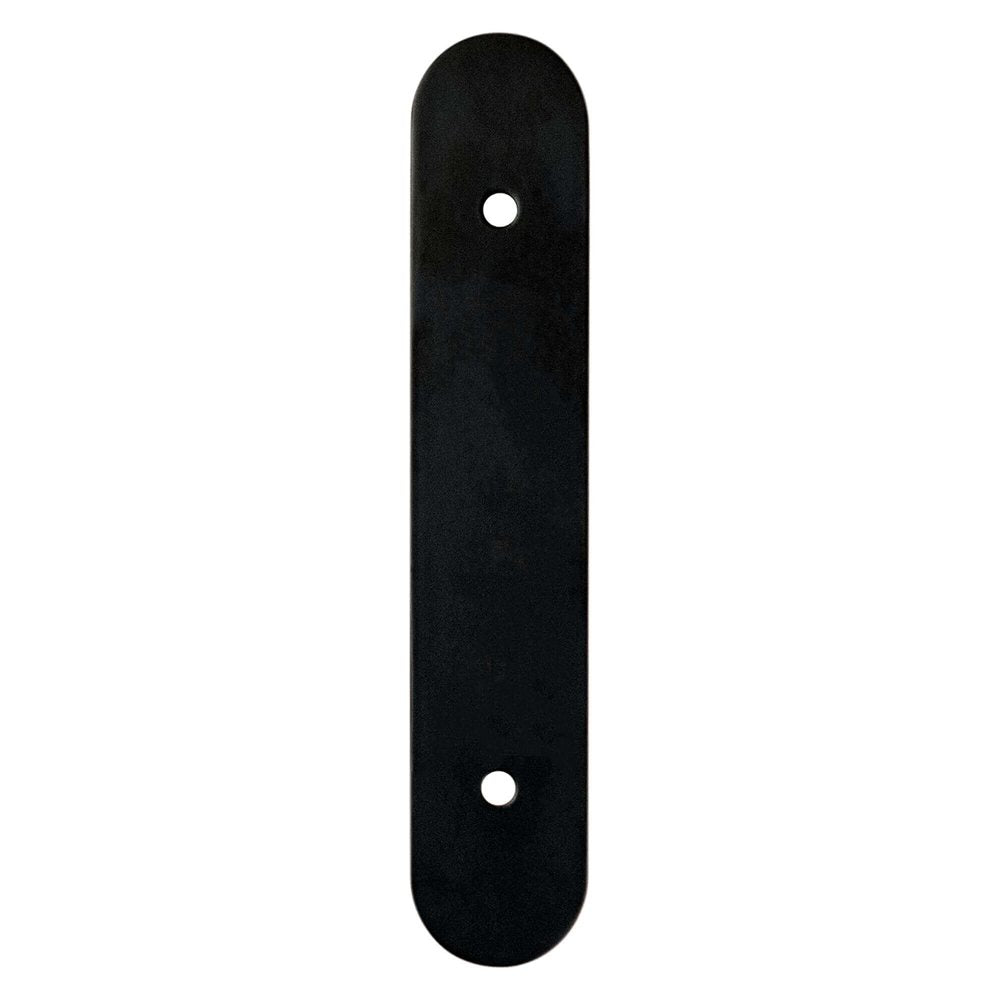 Matte Black Rounded Drawer Pull Backplates - Forge Hardware Studio