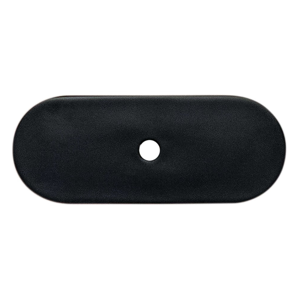 Matte Black Rounded Drawer Pull Backplates - Forge Hardware Studio
