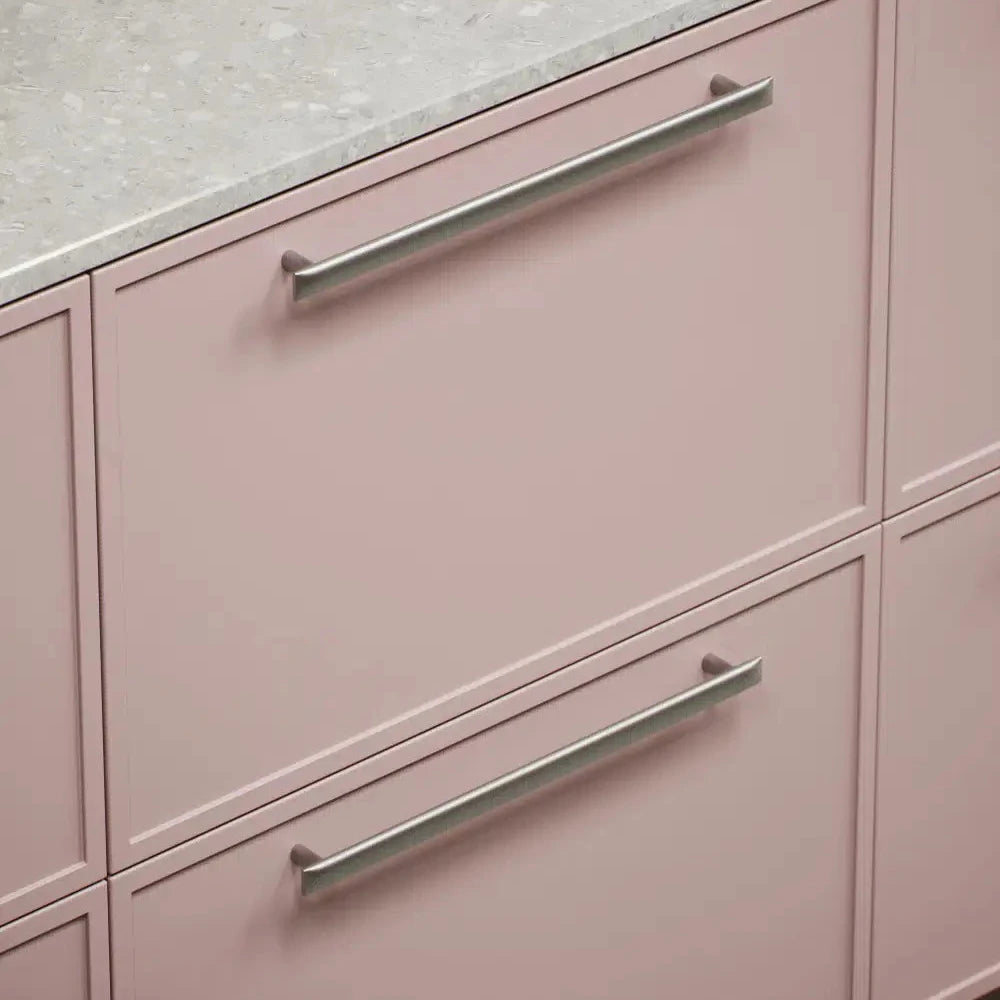 Satin Steel "Flow" T-Bar Cabinet Knob and Drawer Pull - Forge Hardware Studio