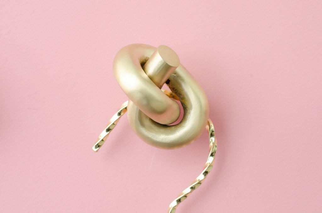 Unlacquered Brass "Knot" Cabinet Knob and Hook - Forge Hardware Studio