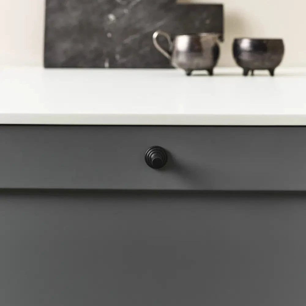 Matte Black "Motion" Knob and Drawer Pull - Forge Hardware Studio