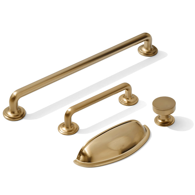 Payton Cabinet Knob and Drawer Pulls in Champagne Bronze - Forge Hardware Studio