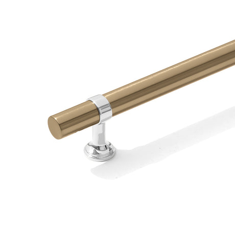 Chrome and Champagne Bronze Smooth "Contemporary" Glass Shower Door Handles - Forge Hardware Studio
