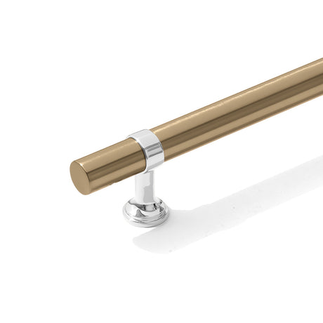 Smooth T-Bar "Contemporary" Polished Chrome and Champagne Bronze Knobs and Pulls - Forge Hardware Studio