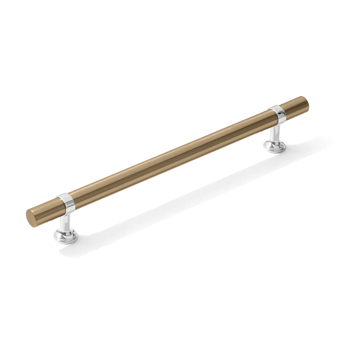Smooth T-Bar "Contemporary" Polished Chrome and Champagne Bronze Knobs and Pulls - Forge Hardware Studio