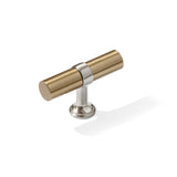 Smooth T-Bar "Contemporary" Satin Nickel and Champagne Bronze Knobs and Pulls - Forge Hardware Studio