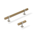 Smooth T-Bar "Contemporary" Satin Nickel and Champagne Bronze Knobs and Pulls - Forge Hardware Studio