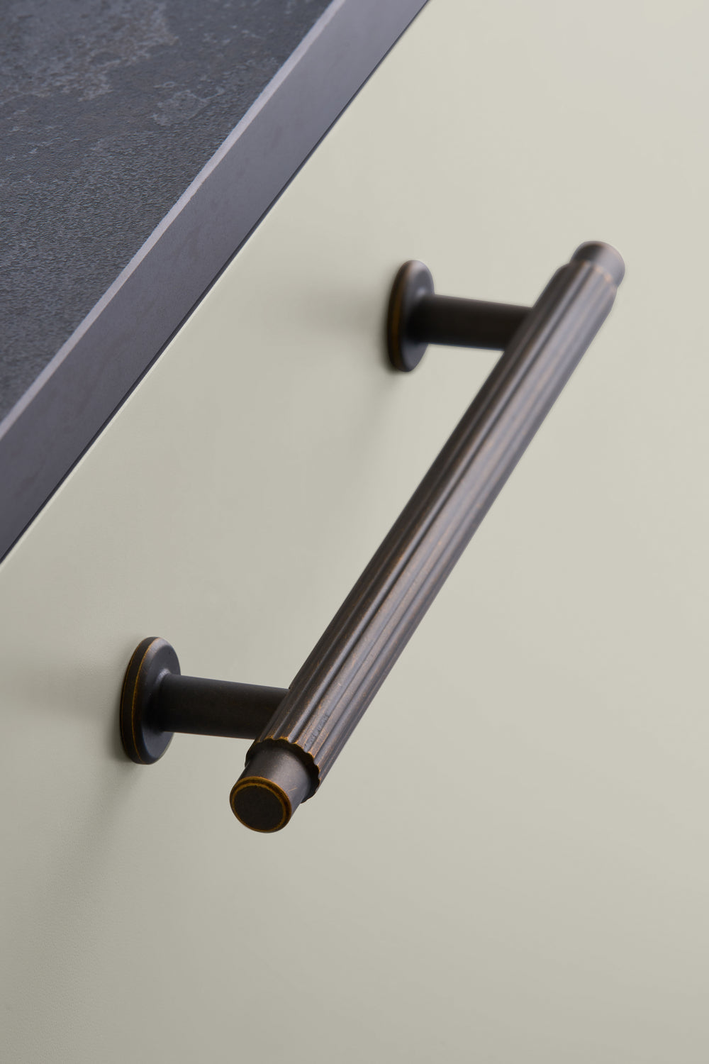 Dark Rubbed Bronze "Villa" Fluted Cabinet Knobs and Pulls - Forge Hardware Studio