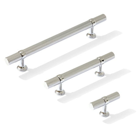 Knurled T-Bar "Contemporary" Polished Chrome Knobs and Pulls - Forge Hardware Studio