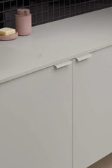 Beige Textured "Edge Straight" Tab Drawer Pulls - Forge Hardware Studio