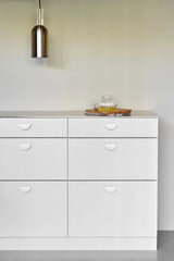 Semi-Circle "Horizon" White Drawer Pulls - Forge Hardware Studio