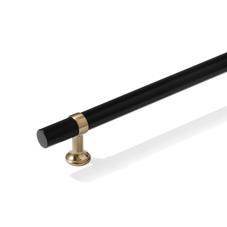 Champagne Bronze and Matte Black Smooth "Contemporary" Glass Shower Door Handles - Forge Hardware Studio