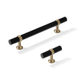 Smooth T-Bar "Contemporary" Champagne Bronze and Matte Black Knobs and Pulls - Forge Hardware Studio