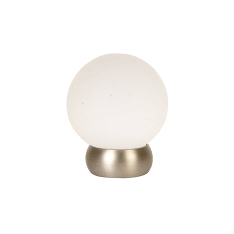 Round Lew's Hardware Nickel and Frosted Glass Cabinet Knob - Forge Hardware Studio