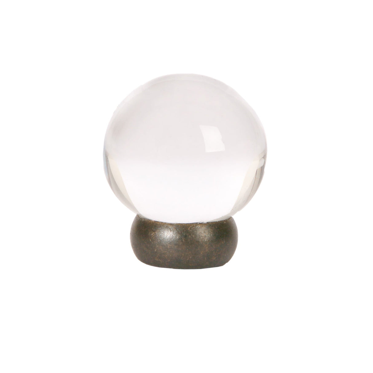Round Lew's Hardware Oil Rubbed Bronze and Glass Cabinet Knob - Forge Hardware Studio