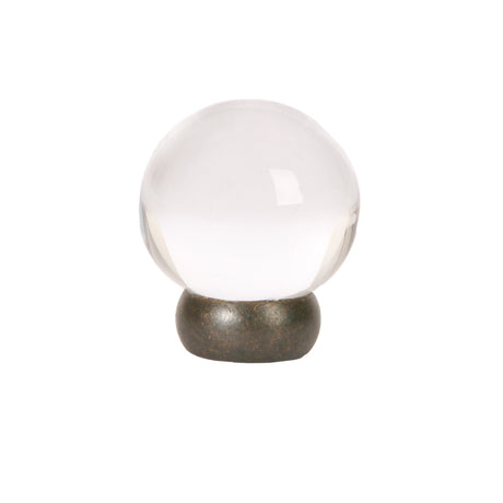 Round Lew's Hardware Oil Rubbed Bronze and Glass Cabinet Knob - Forge Hardware Studio
