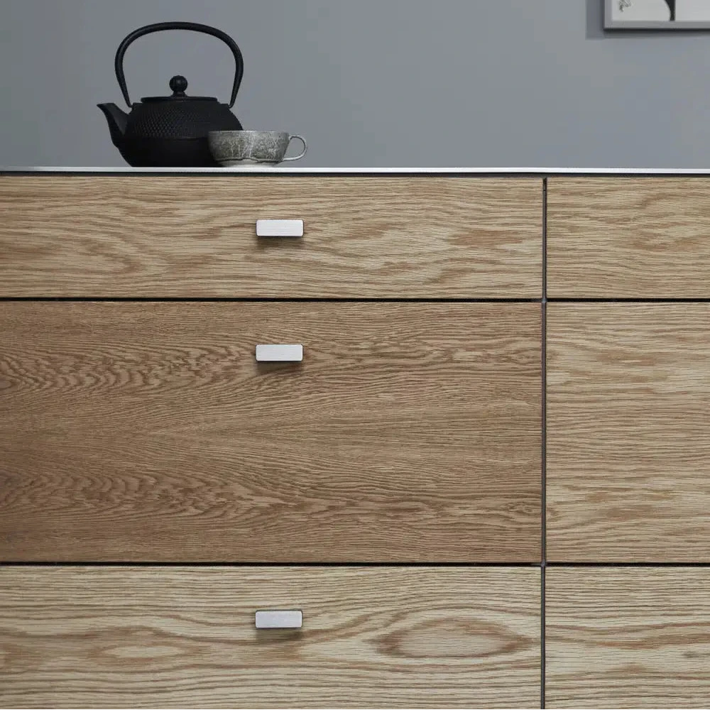 Satin Steel "Elan" Knob and Drawer Pulls - Forge Hardware Studio