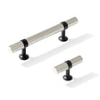 Knurled T-Bar "Contemporary" Matte Black and Polished Nickel Knobs and Pulls - Forge Hardware Studio