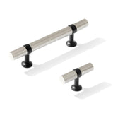 Knurled T-Bar "Contemporary" Matte Black and Polished Nickel Knobs and Pulls - Forge Hardware Studio