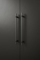 Black and Gun Metal "Bond" T-Bar Dual Finish Knob and Pulls - Euro • Knobs