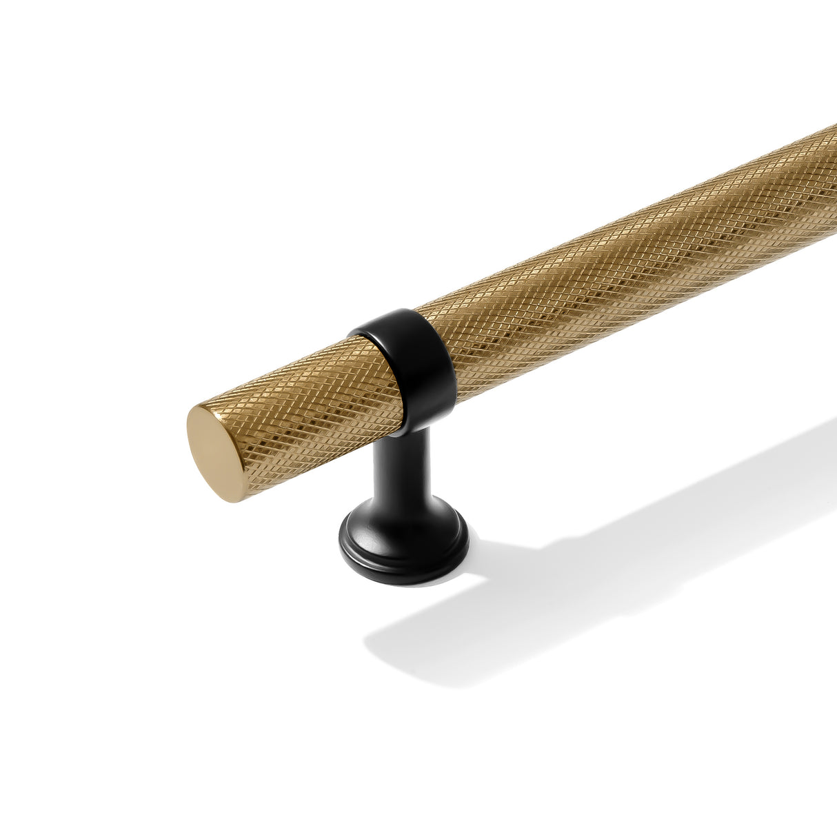 Knurled T-Bar "Contemporary" Matte Black and Champagne Bronze Knobs and Pulls - Forge Hardware Studio