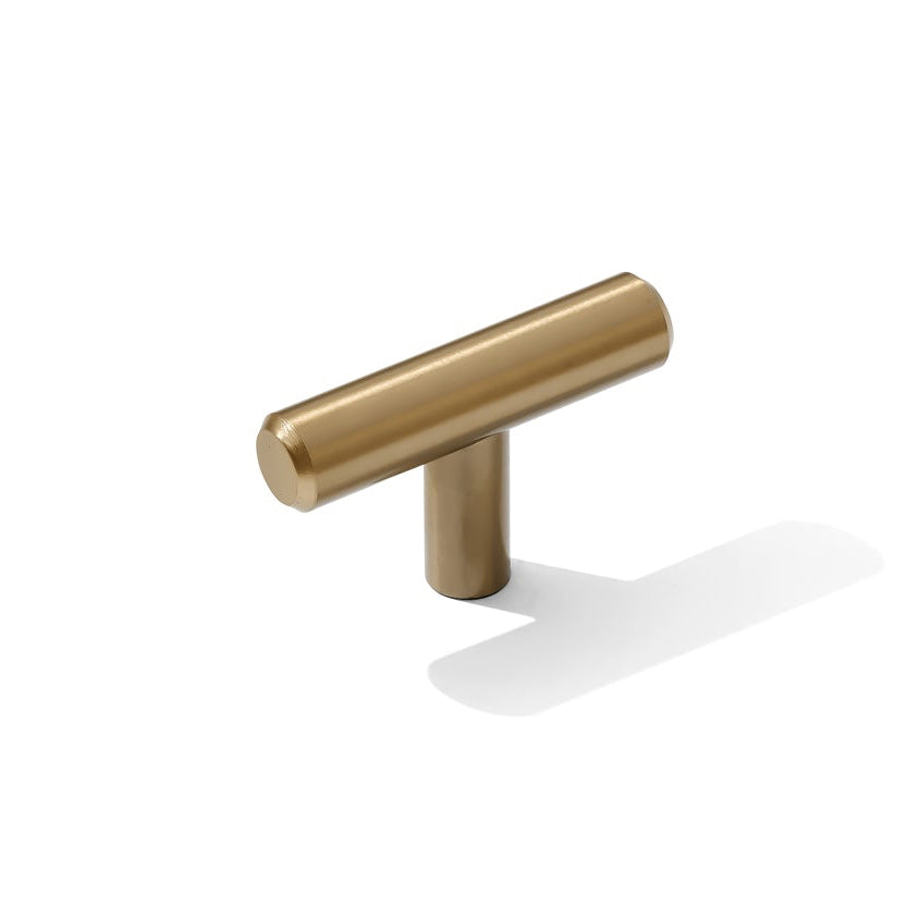 Champagne Bronze "Dash" T-Bar Round Knob and Drawer Pulls - Forge Hardware Studio