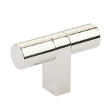 Smooth T-Bar Polished Nickel Cabinet Knobs and Drawer Pulls - Forge Hardware Studio