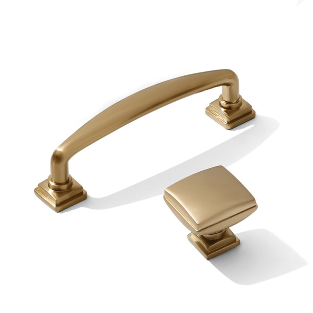 Kelly No.2 Cabinet Knob and Drawer Pulls in Champagne Bronze - Forge Hardware Studio