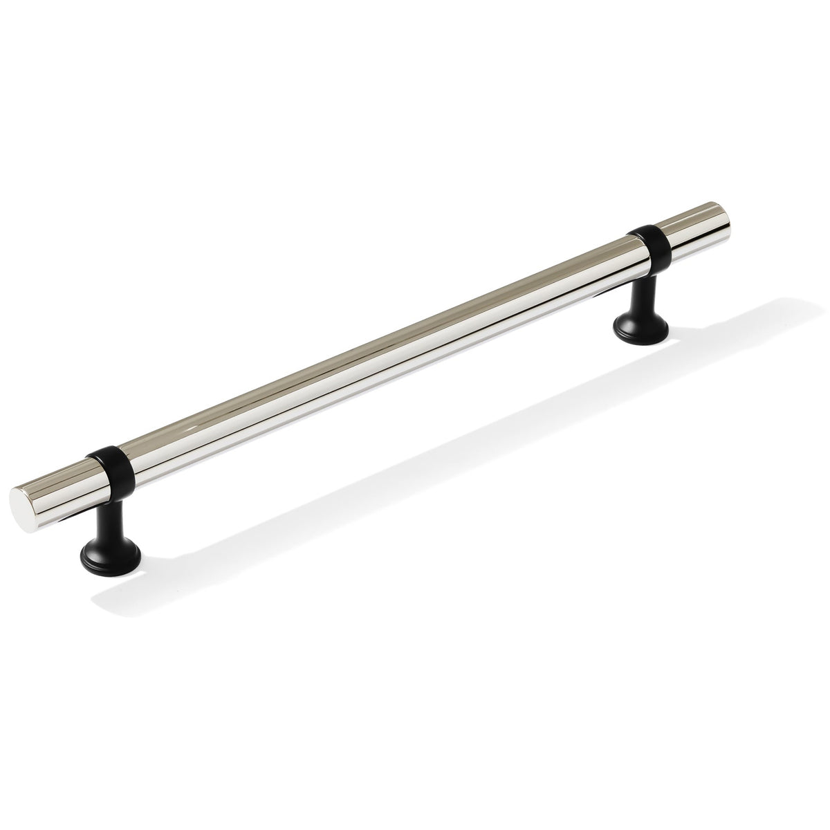 Smooth T-Bar "Contemporary" Matte Black and Polished Nickel Knobs and Pulls - Forge Hardware Studio