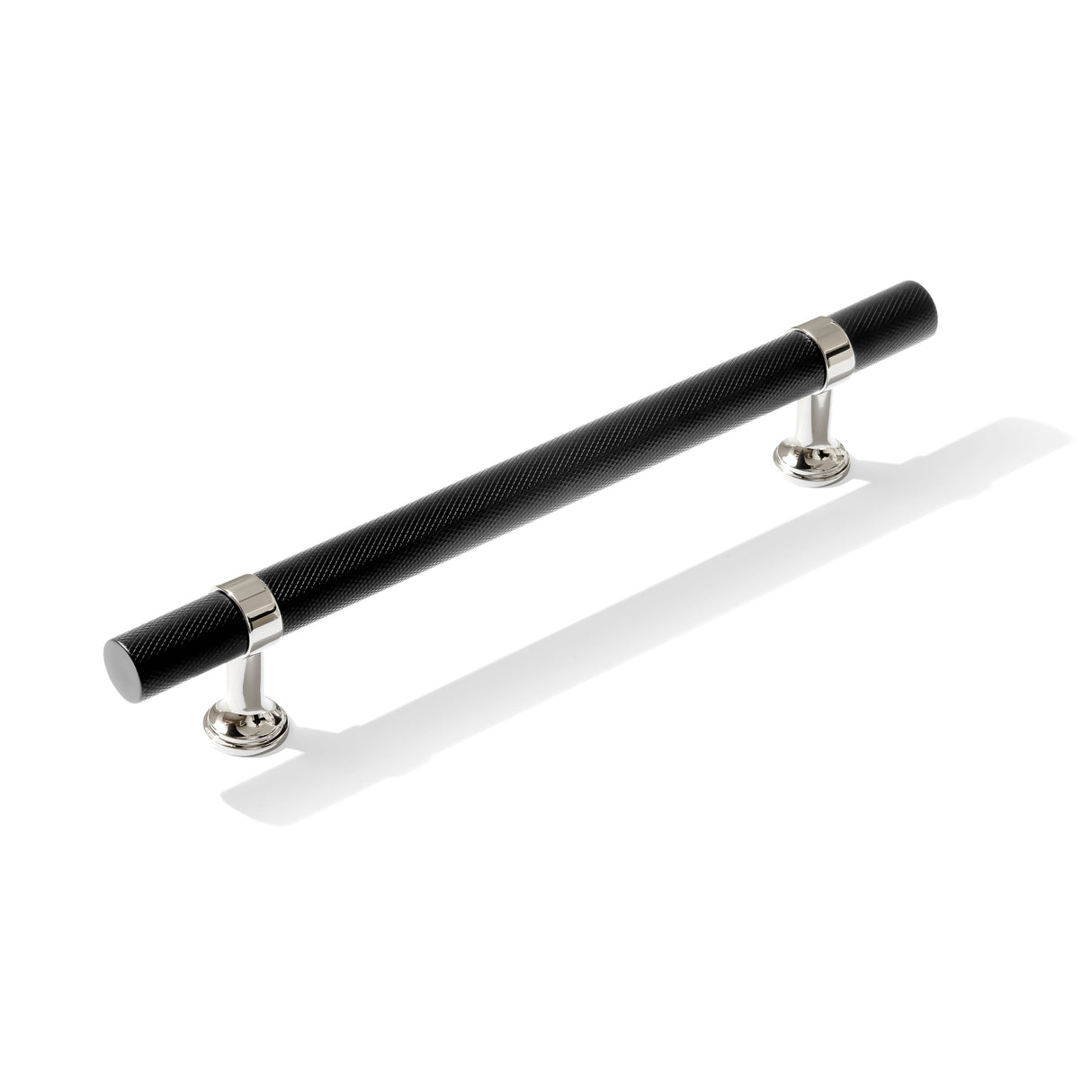 Knurled T-Bar "Contemporary" Polished Nickel and Matte Black Knobs and Pulls - Forge Hardware Studio