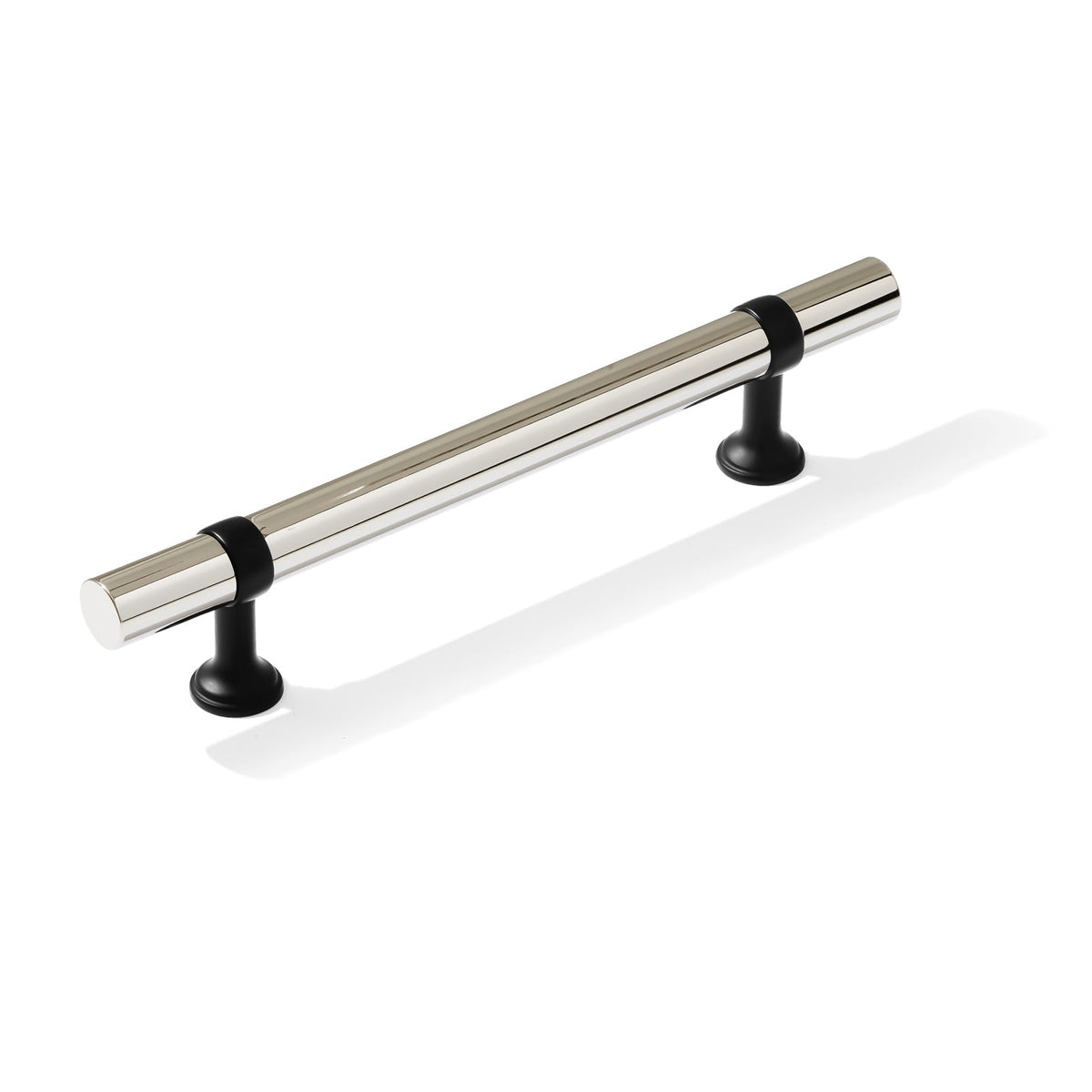 Smooth T-Bar "Contemporary" Matte Black and Polished Nickel Knobs and Pulls - Forge Hardware Studio