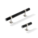 Knurled T-Bar "Contemporary" Polished Nickel and Matte Black Knobs and Pulls - Forge Hardware Studio