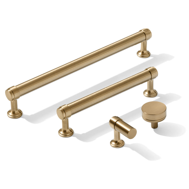 Smooth Champagne Bronze "Transitional" Cabinet Knobs and Drawer Pulls - Forge Hardware Studio