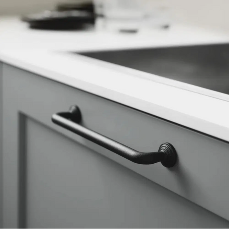 Matte Black "Motion" Knob and Drawer Pull - Forge Hardware Studio