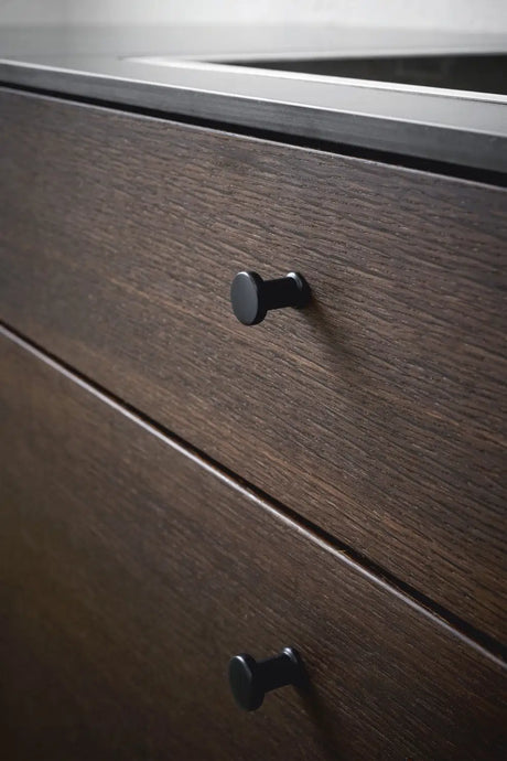 Matte Black "Gate" Knob and Drawer Pull - Forge Hardware Studio