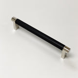 Knurled Polished Nickel and Black Cabinet Knobs and Drawer Pulls