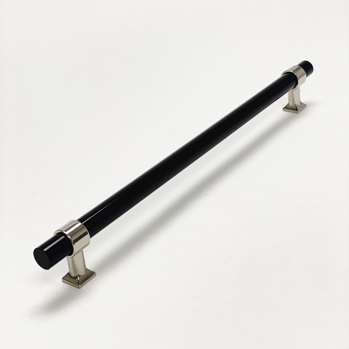 Black Lucite Polished Nickel "Nash" Drawer Pulls and Cabinet Knobs - Forge Hardware Studio