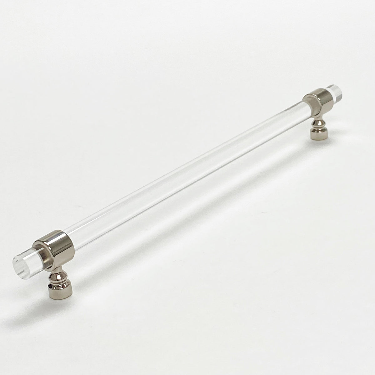 Lucite Polished Nickel "Bank" Drawer Pulls and Cabinet Knobs - Forge Hardware Studio