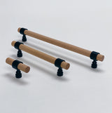 Wood and Black "Bank" Drawer Pulls and Cabinet Knobs - Forge Hardware Studio