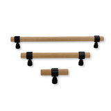 Wood and Black "Bank" Drawer Pulls and Cabinet Knobs - Forge Hardware Studio