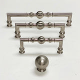 Brushed Nickel “Kira” Cabinet Ball Knob and Drawer Pulls - Forge Hardware Studio