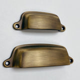 Eloise Antique Brass Cabinet Cup Drawer Pull - Kitchen Drawer Handle - Forge Hardware Studio